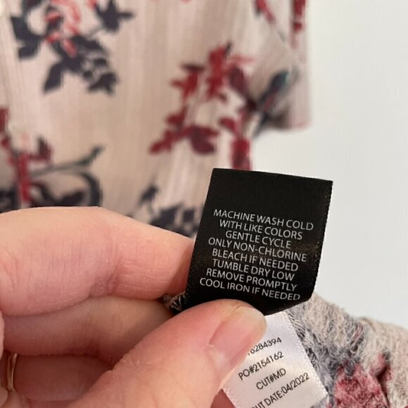 TORRID 0 Plus Size Favorite Tunic Waffle V-Neck Faux Button Front Hi-Lo Floral L - Picture 11 of 13